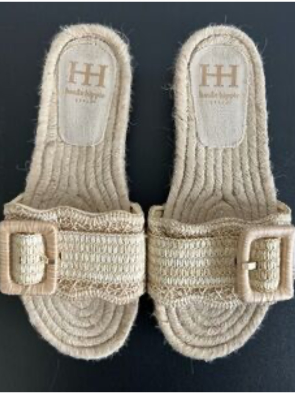Haute Hippie Raffia Slides